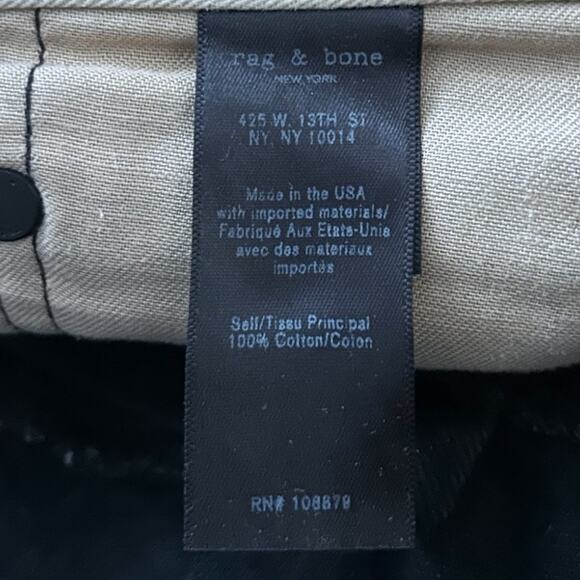 Rag & Bone Men’s Black Slim Jeans 28x34 Split Hem Braided Seam Premium Denim - Picture 8 of 9